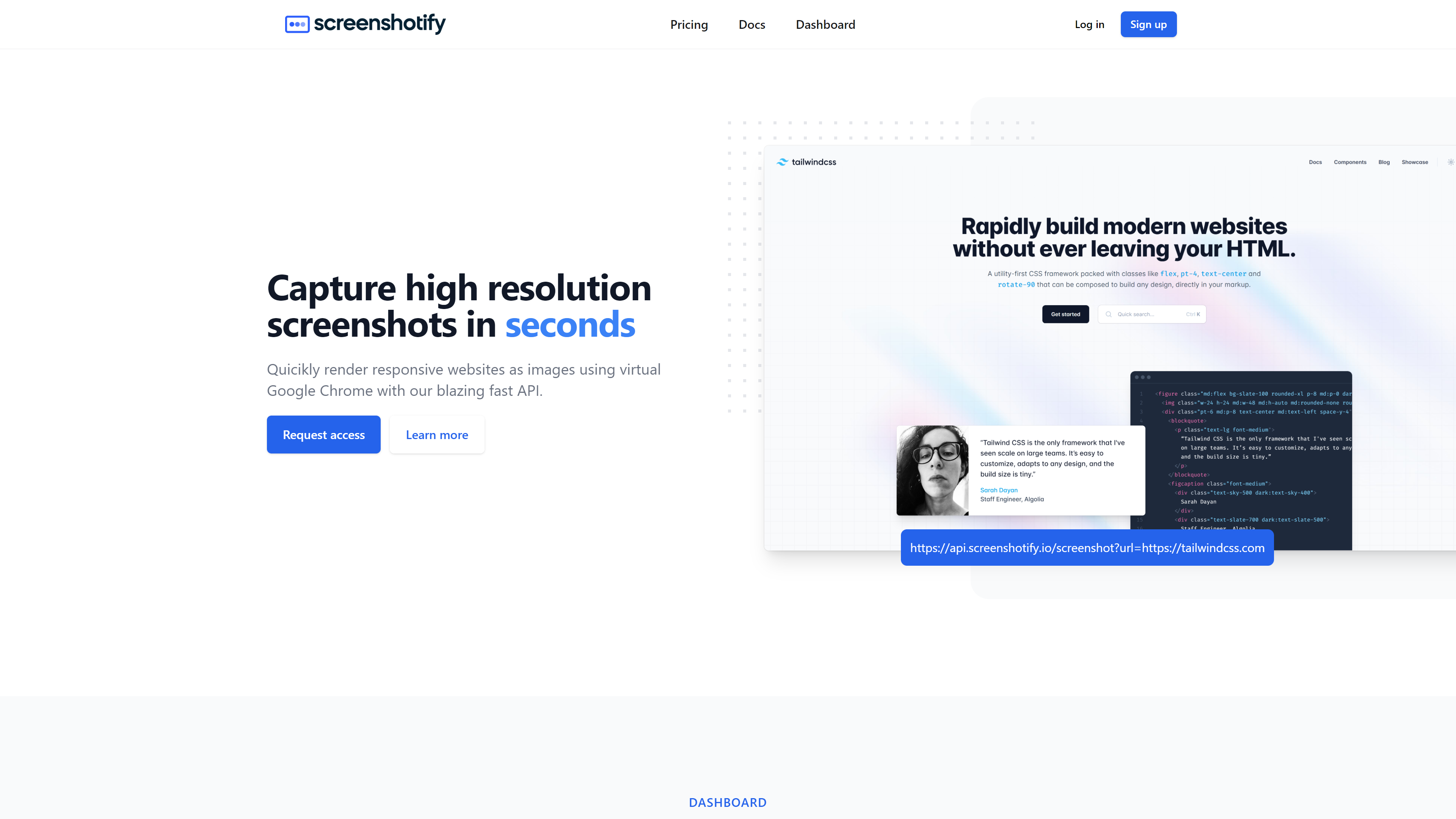 Screenshotify landing page